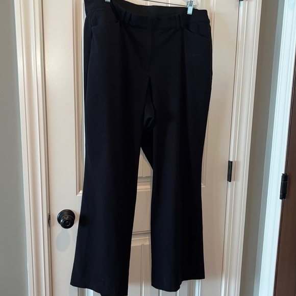 LANE Bryant stretch waist black wide leg dress pants staple classic size 22L - Picture 1 of 12